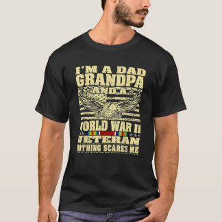 T-shirt Mens Je suis papa grand-père et vétéran de la Seco