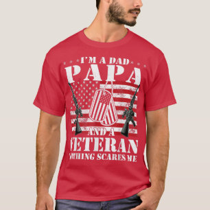 T-shirt Mens Je suis Papa Papa Papa et Vétéran Rien n'effr