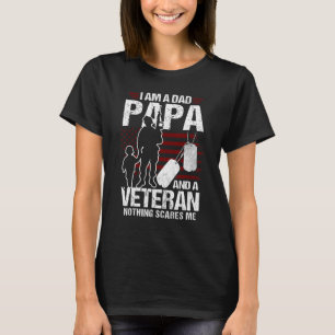 T-shirt Mens Je suis papa papi et vétéran rien de peur