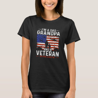 T-shirt Mens Je suis papa papi et vétéran rien de peur
