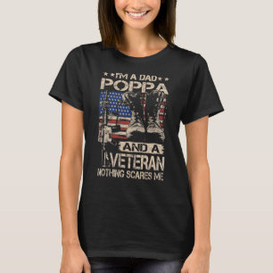 T-shirt Mens Je suis papa Poppa et vétéran Poppa Père