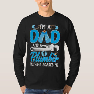 T-shirt Mens Je Suis Un Papa Et Un Plomber Rien Ne Me Fait