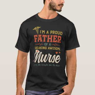 T-shirt Mens Je Suis Un Père Fière D'Une Infirmière Génial