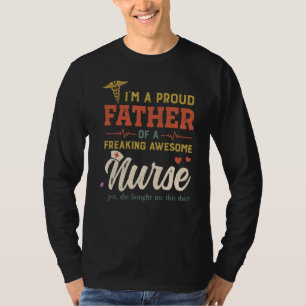 T-shirt Mens Je Suis Un Père Fière D'Une Infirmière Génial