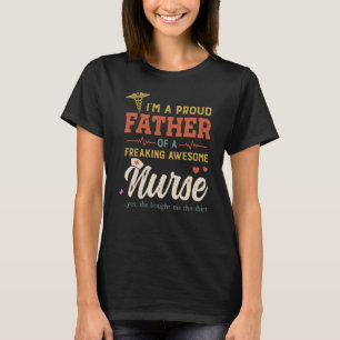 T-shirt Mens Je Suis Un Père Fière D'Une Infirmière Génial
