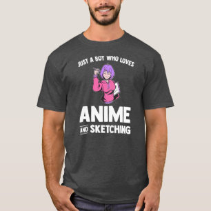 T-shirt Mens juste un garçon qui aime l'anime et le dessin