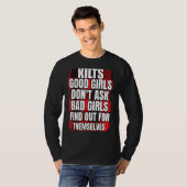 T-shirt Mens Kilts Les bonnes filles ne demandent pas les (Devant entier)