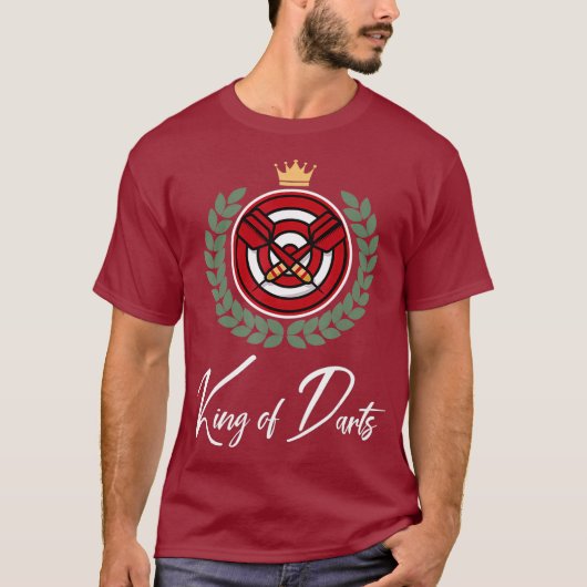 T-shirt Mens King of Darts - 180 Bullseye Best Dart (Devant)