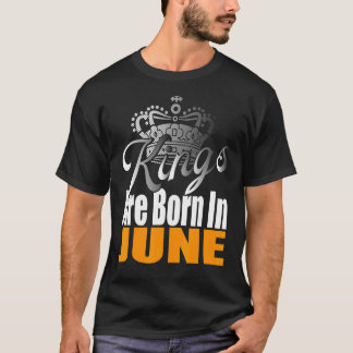 T-shirt Mens Kings Sont Nés En Juin Anniversaire
