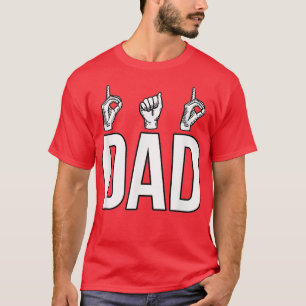 T-shirt Mens Langue des signes ASL Sourd Mute Gesture Papa