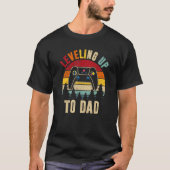 T-shirt Mens Leveling Up To Dad Father's Day Funny Gamer (Devant)