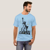 T-shirt Mens Light Blue Nyc Liberty Statue Manhattan (Devant entier)