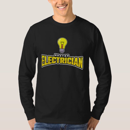 T-shirt Mens Lineman Light Bulb Electricity Master Electri (Devant)