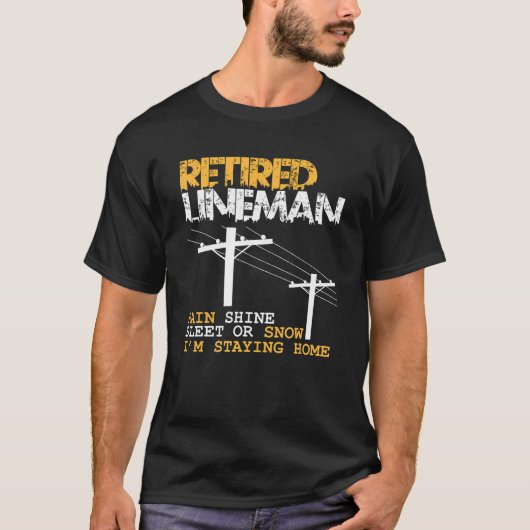 T-shirt Mens Lineman Retraite Funny Electricien Occupy (Devant)