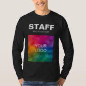 T-shirt Mens Long Sleeve Staff Ajouter Votre Logo Texte Ic (Devant)