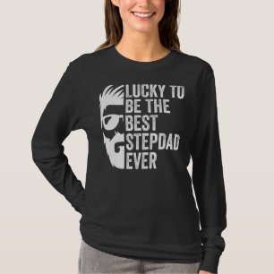 T-shirt Mens Lucky À Être Le Meilleur Stepdad Jamais Stepf