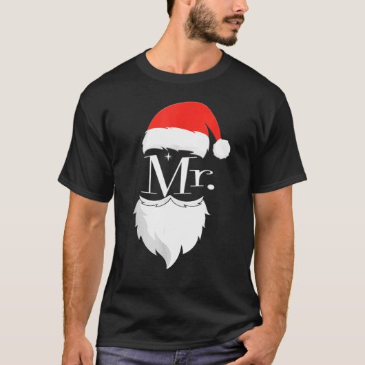 T-shirt Mens M. Et Mme Claus Couples Pajamas De Noël Sa (Devant)