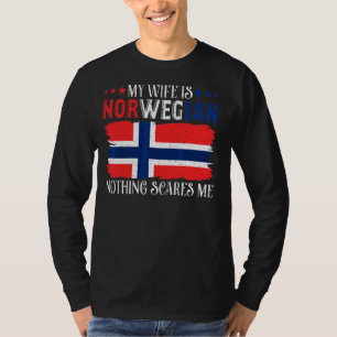 T-shirt Mens Ma Femme Est Norvégienne Rien Ne Me Fait Peur