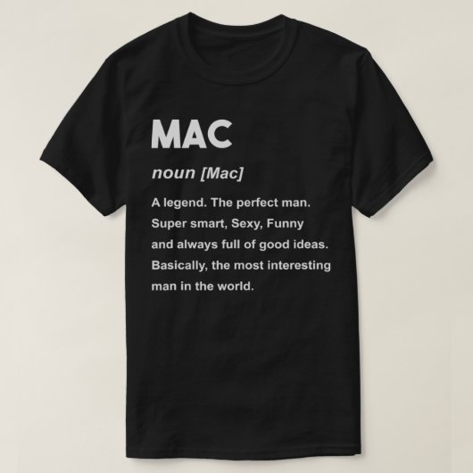T-shirt Mens Mac Nom Mac (Design devant)