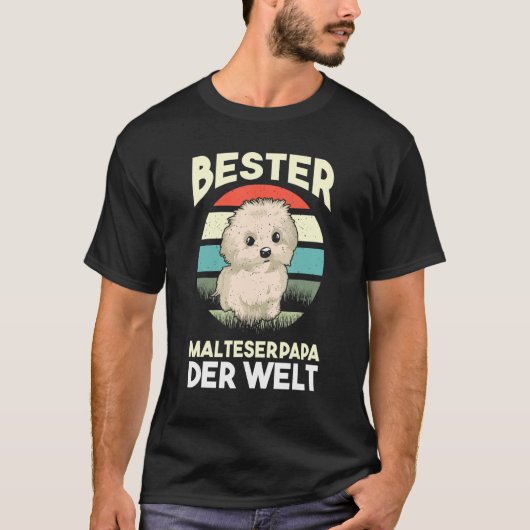 T-shirt Mens Maltese Maltese Dad (Devant)