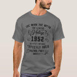 T-shirt Mens Man Myth Legend 1952 70Th Birthday Venin For<br><div class="desc">Mens Man Myth Legend 1952 70th Birthday Poison For 70 Years Old</div>