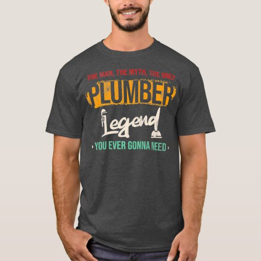 T-shirt Mens Man Myth Legend Plumber (Devant)
