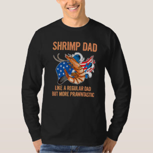 T-shirt Mens Mangeant Citation De Crevettes Pour Un Père D