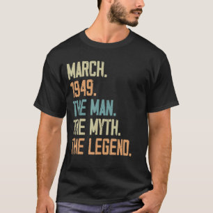 T-shirt Mens Mars 1949 Mythe de l'homme Légende Anniversai
