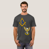 T-shirt Mens Mason Scottish Rite Split T Masonic Tee (Devant entier)