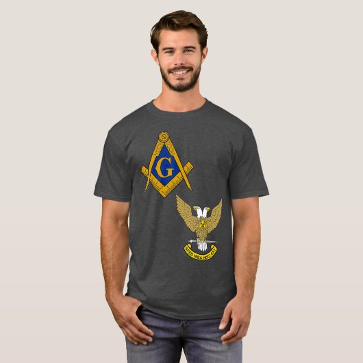 T-shirt Mens Mason Scottish Rite Split T Masonic Tee (Devant entier)