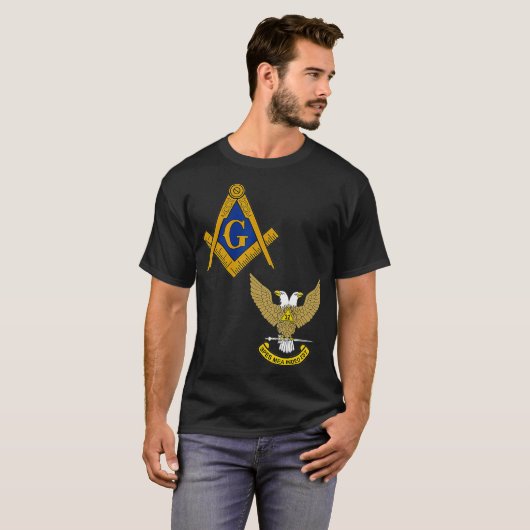 T-shirt Mens Mason Scottish Rite Split T Shirt Masonic Tee (Devant entier)