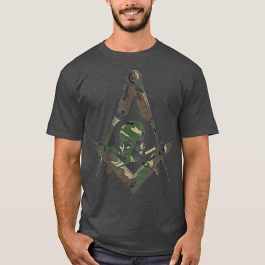 T-shirt Mens Masonic Carré Compass Master Mason Camo (Devant)