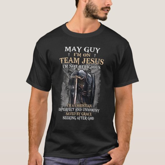 T-shirt Mens May Guy Équipe Jésus Croix religieuse chrétie (Devant)