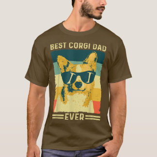 T-shirt Mens Meilleur Corgi Papa Jamais Vintage Retro Desi