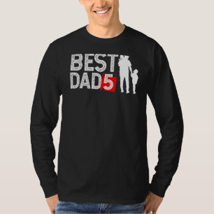 T-shirt Mens Meilleur Papa 5 Ou Meilleur Papa Cinq Enfants