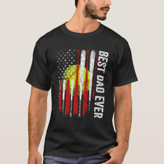 T-shirt Mens Meilleur papa jamais American Flag Coach Soft