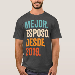 T-shirt Mens Mejor Esposo Desde 2019 3ème mariage annivers
