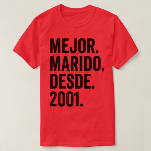 T-shirt Mens Mejor Marido Desde 2001 21e anniversaire mari (Design devant)