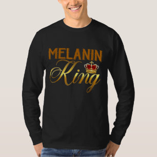 T-shirt Mens Melanin King - African Black History Mois Bl