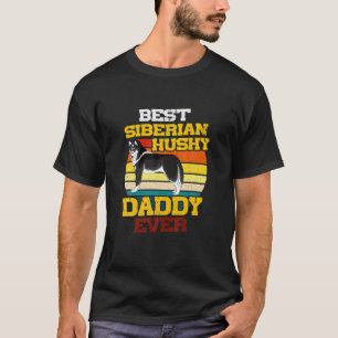 T-shirt Mens Mens Best Siberian Husky Papa Jamais Vintage
