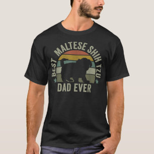 T-shirt Mens Mens Maltese Chih Tzu Papa Chien, Drôle Pères