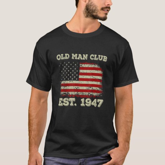 T-shirt Mens Mens Old Man Club Fondé 1947 (Devant)
