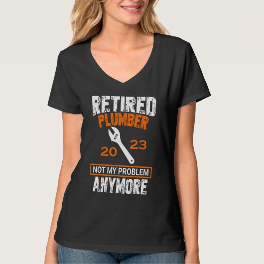 T-shirt Mens Mens Retired Plumber 2023 Not My Problem Anym (Devant)