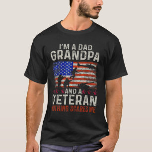 T-shirt Mens Mens Retro Je suis papa grand-père et vétéran