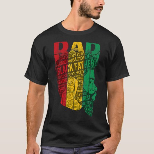T-shirt Mens Mens Strong Black Papa King African American (Devant)