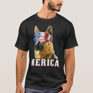 T-shirt Mens Merica Berger Allemand Chien 4 juillet Amériq