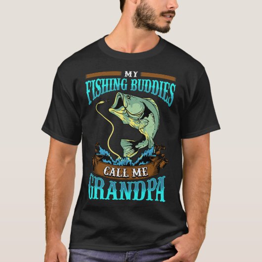 T-shirt Mens Mes Épouses De Pêche M'Appelent Grand-Père Pè (Devant)
