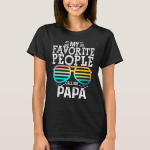 T-shirt Mens Mes Favoris Appelez-Moi Papa Cool Sunglass