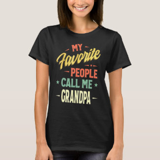T-shirt Mens Mes Gens Favoris M'Appelent Grand-Père Fa Vin