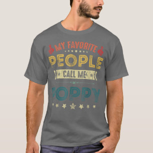 T-shirt Mens Mes Gens Favoris M'Appelent Poppy T Grand-pa